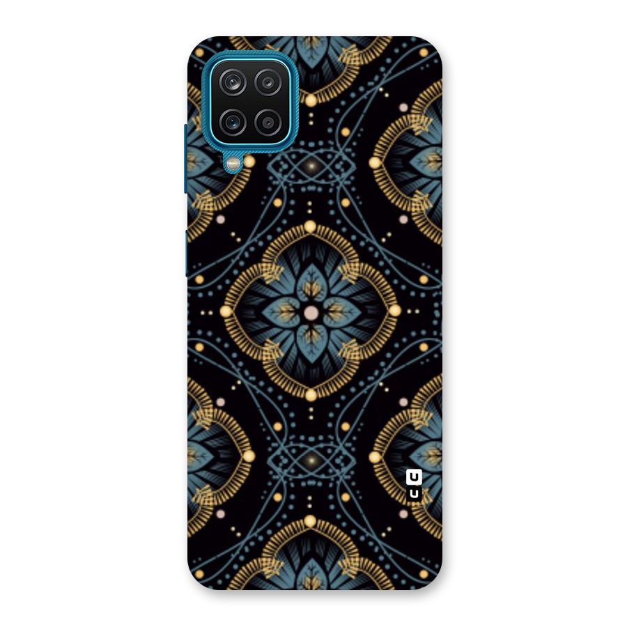 Blue With Black Flower Back Case for Galaxy M12