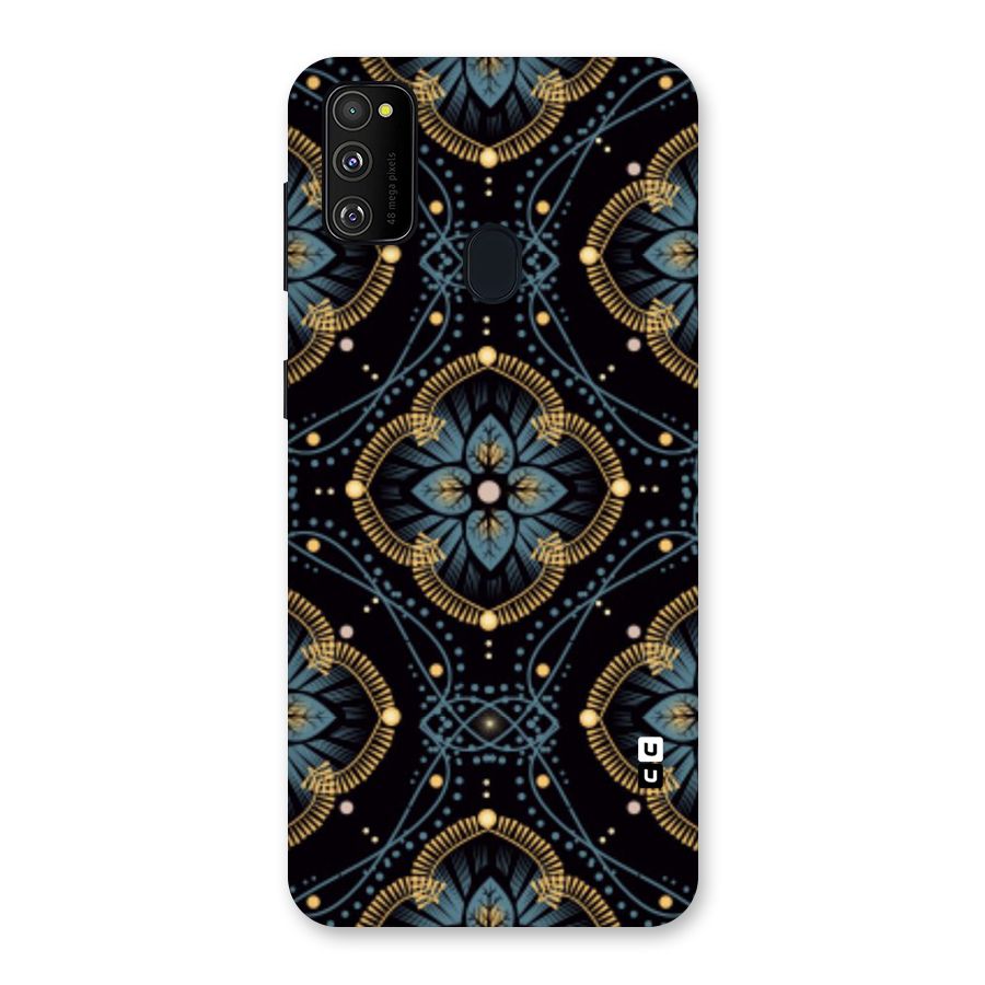 Blue With Black Flower Back Case for Galaxy M21