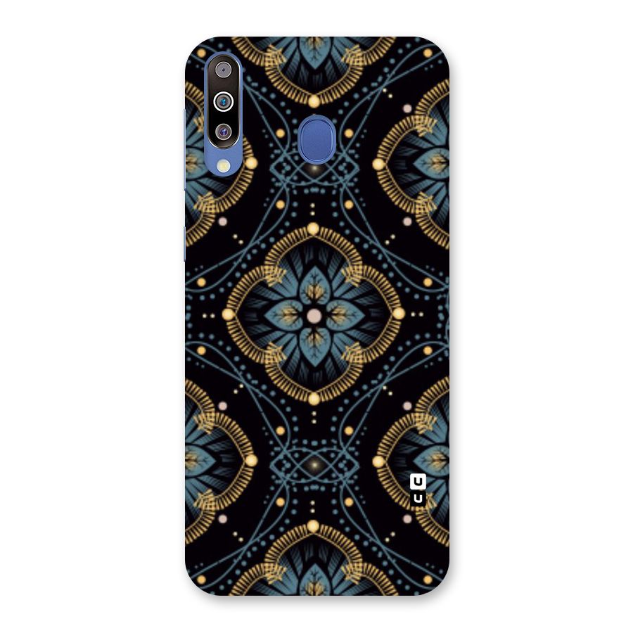 Blue With Black Flower Back Case for Galaxy M30