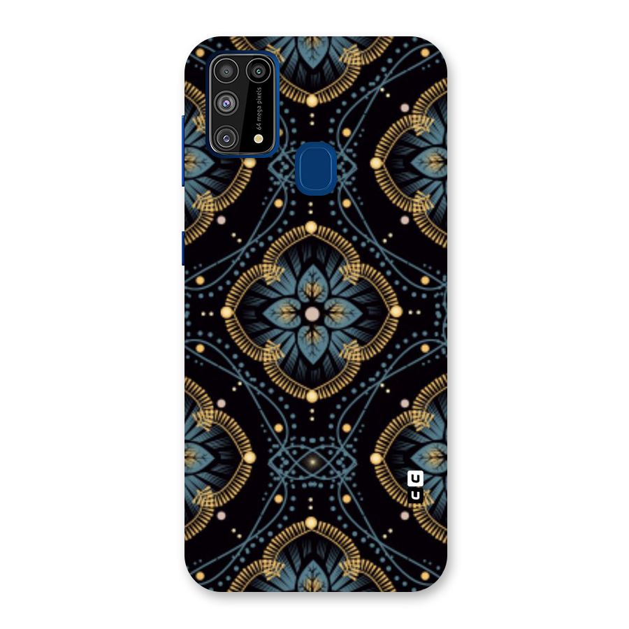 Blue With Black Flower Back Case for Galaxy M31