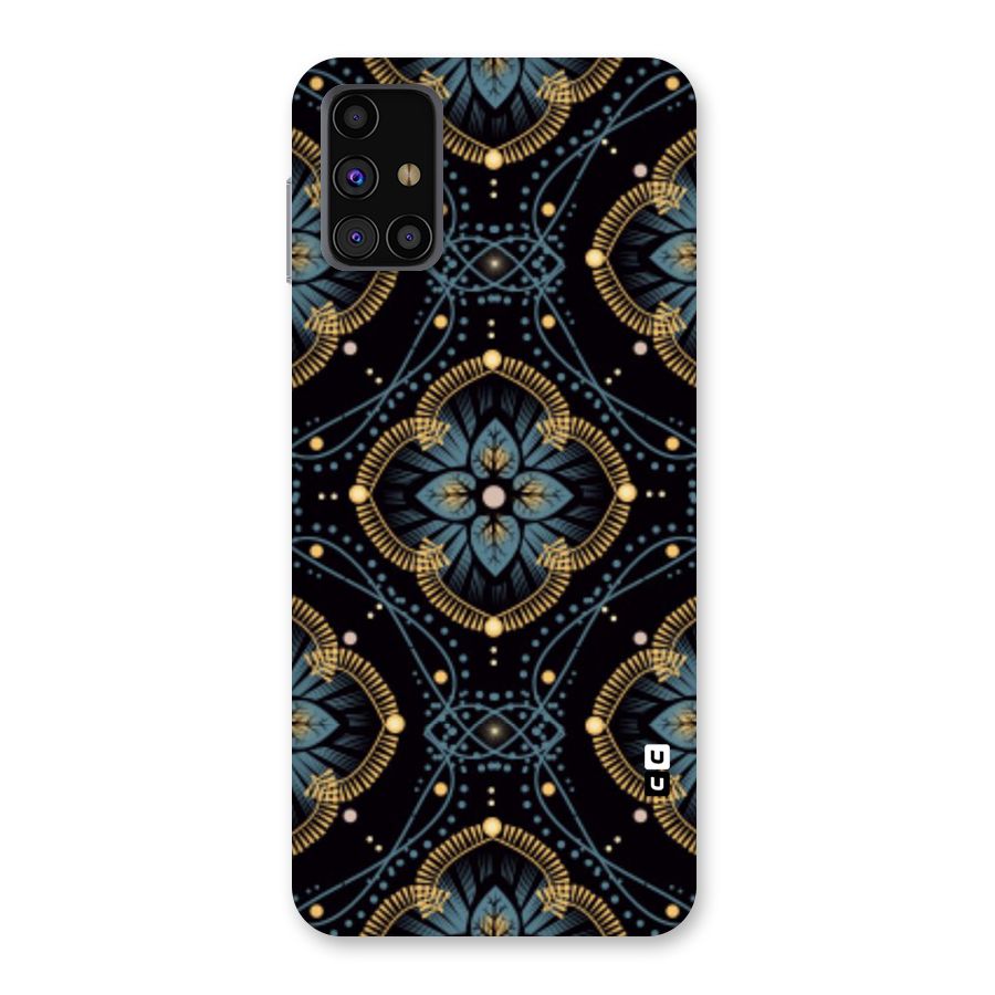 Blue With Black Flower Back Case for Galaxy M31s
