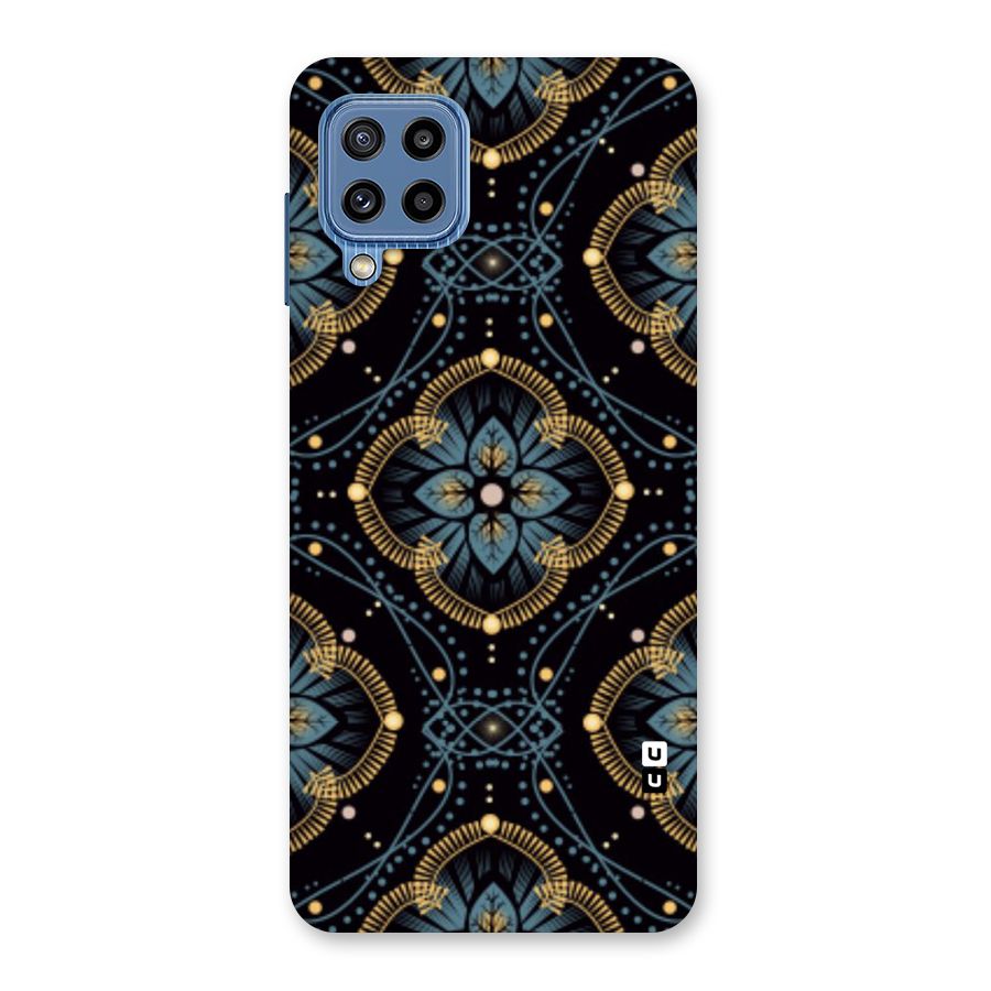Blue With Black Flower Back Case for Galaxy M32