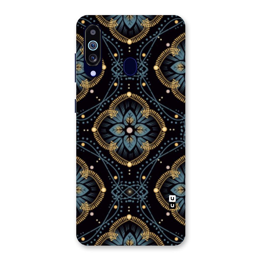 Blue With Black Flower Back Case for Galaxy M40