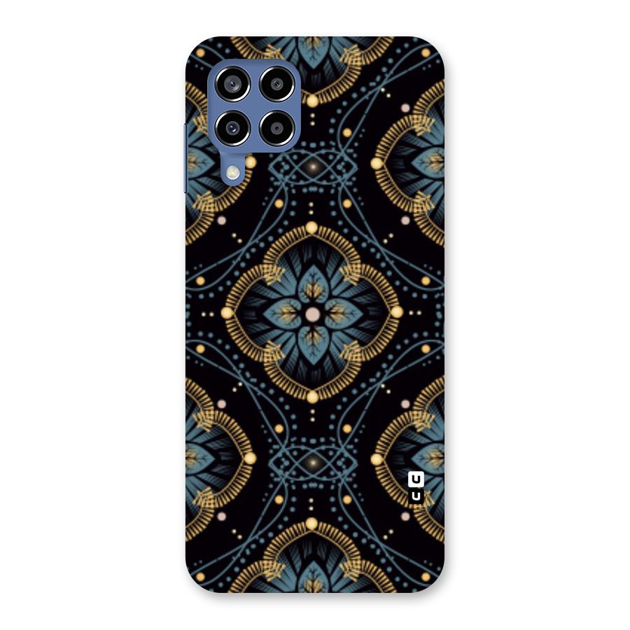 Blue With Black Flower Back Case for Galaxy M53 5G