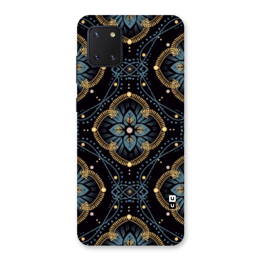 Blue With Black Flower Back Case for Galaxy Note 10 Lite