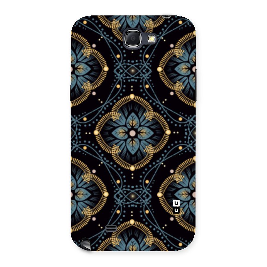 Blue With Black Flower Back Case for Galaxy Note 2