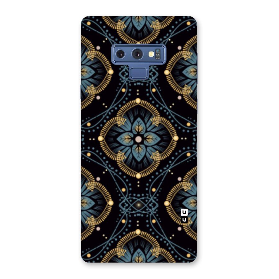 Blue With Black Flower Back Case for Galaxy Note 9