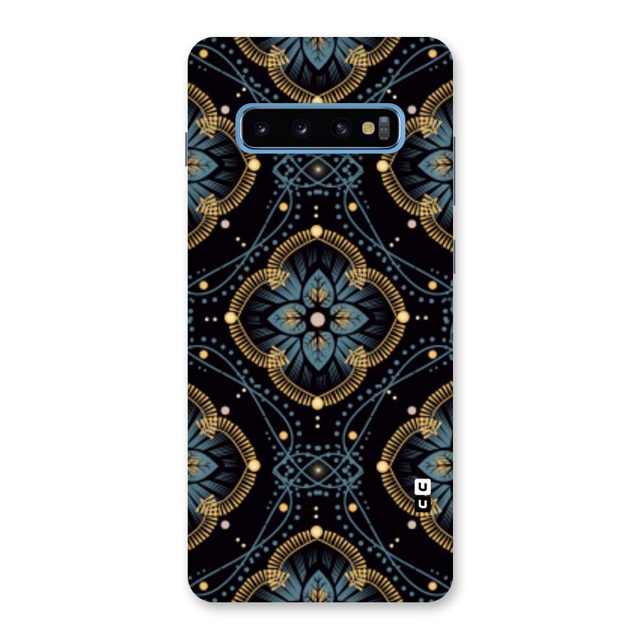 Blue With Black Flower Back Case for Galaxy S10 Plus