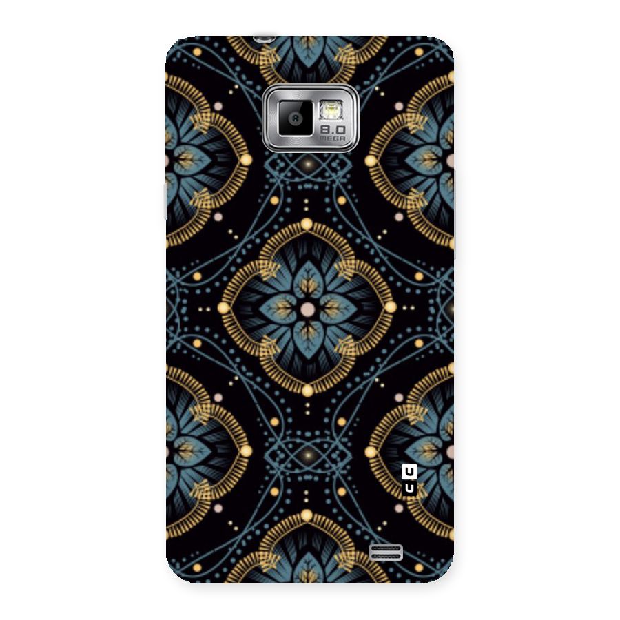 Blue With Black Flower Back Case for Galaxy S2