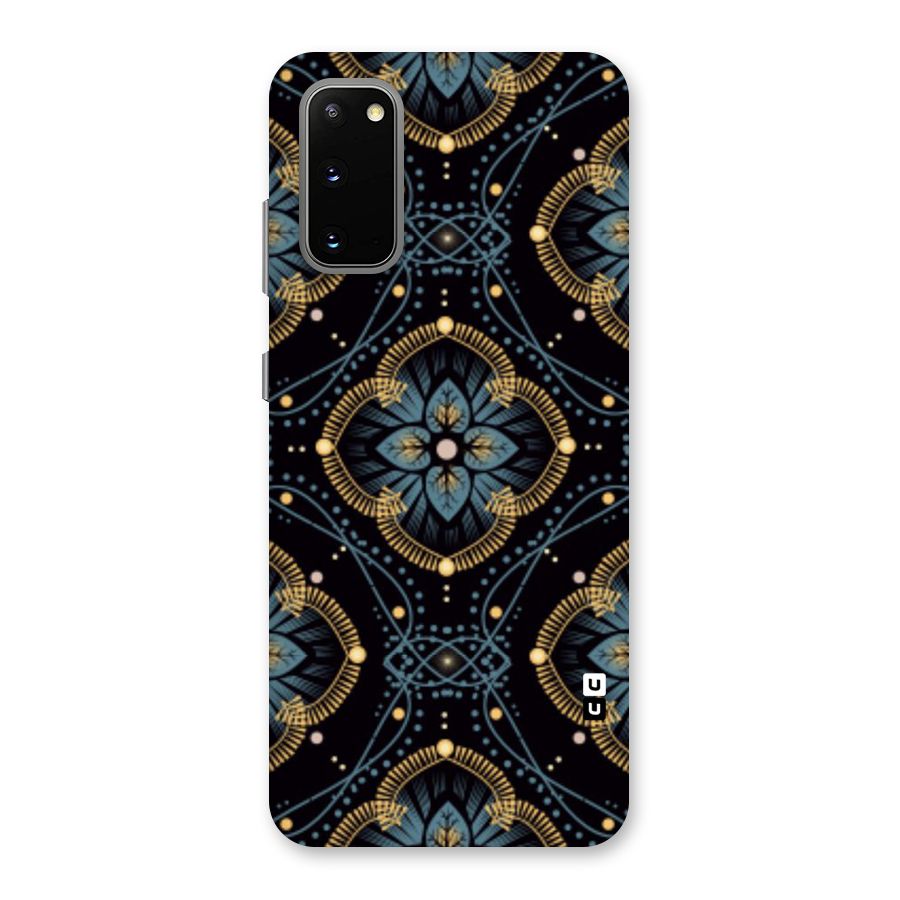 Blue With Black Flower Back Case for Galaxy S20
