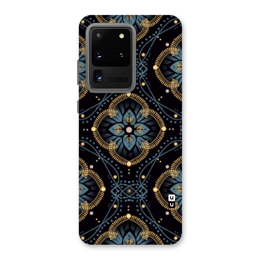Blue With Black Flower Back Case for Galaxy S20 Ultra
