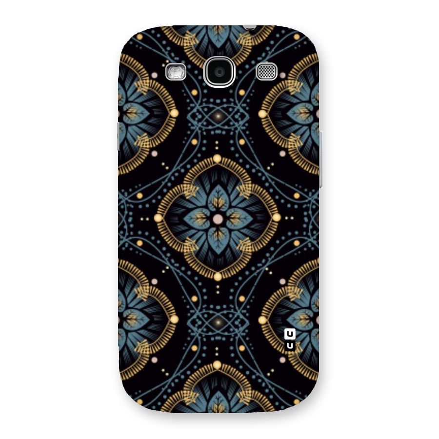 Blue With Black Flower Back Case for Galaxy S3