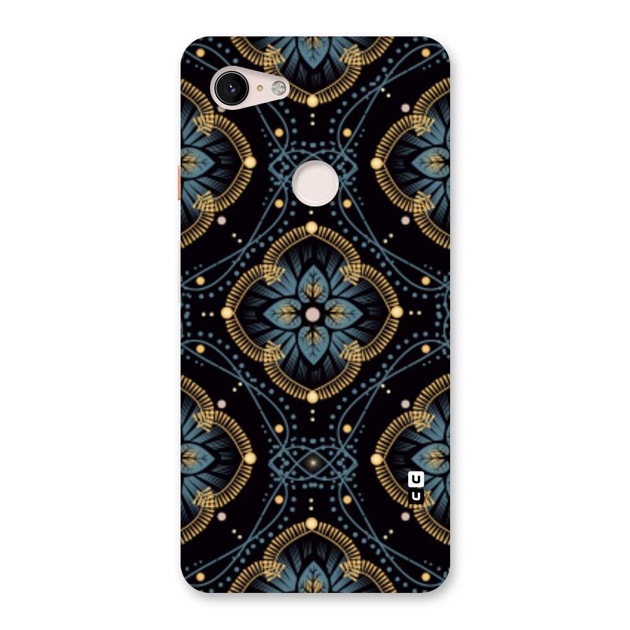 Blue With Black Flower Back Case for Google Pixel 3 XL