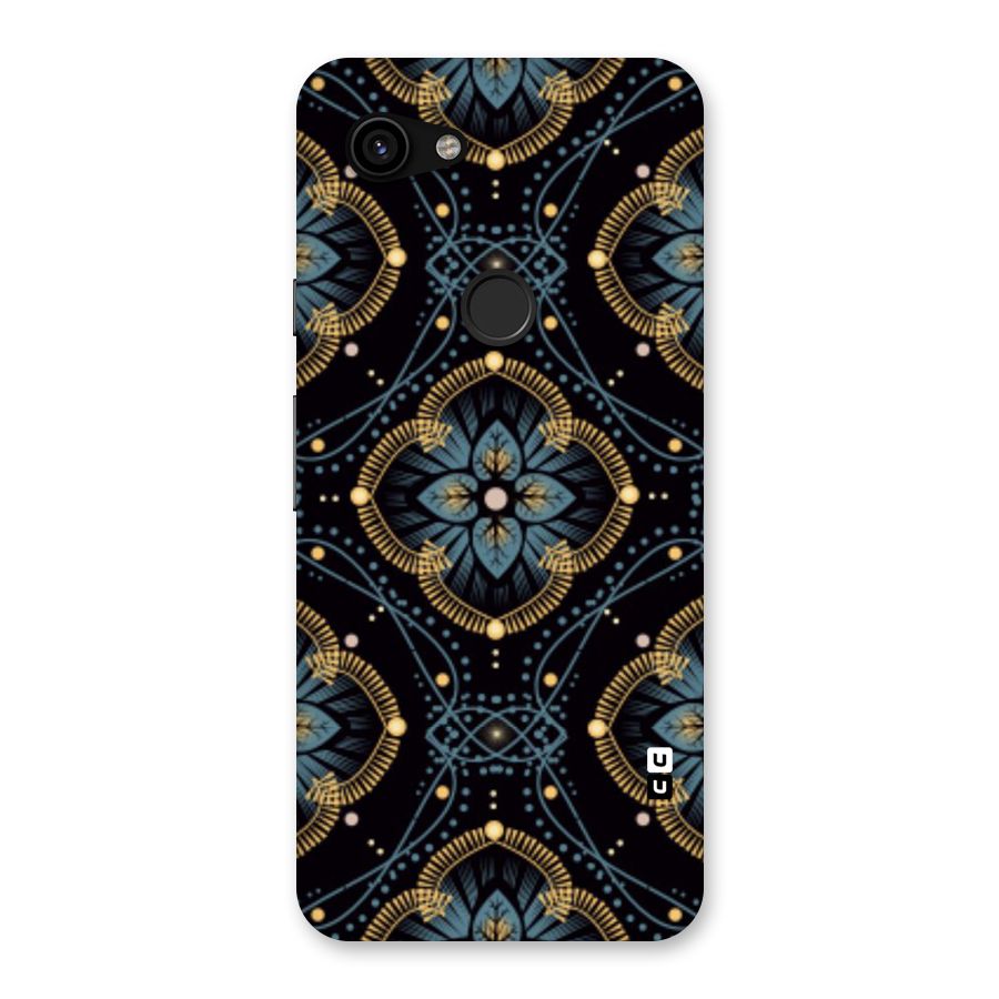 Blue With Black Flower Back Case for Google Pixel 3a