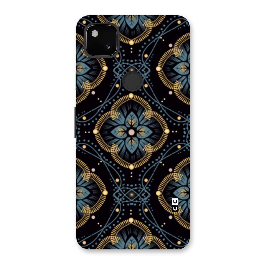Blue With Black Flower Back Case for Google Pixel 4a