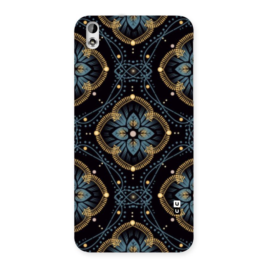 Blue With Black Flower Back Case for HTC Desire 816g