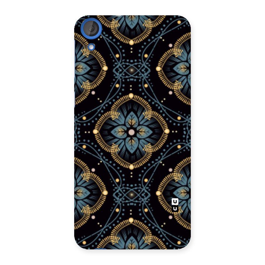 Blue With Black Flower Back Case for HTC Desire 820