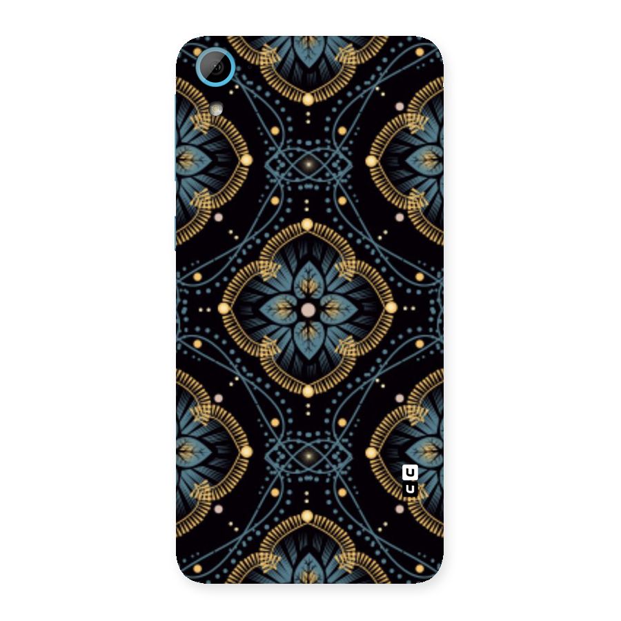 Blue With Black Flower Back Case for HTC Desire 826