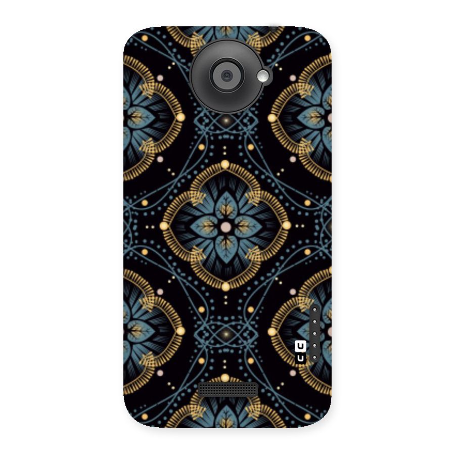 Blue With Black Flower Back Case for HTC One X