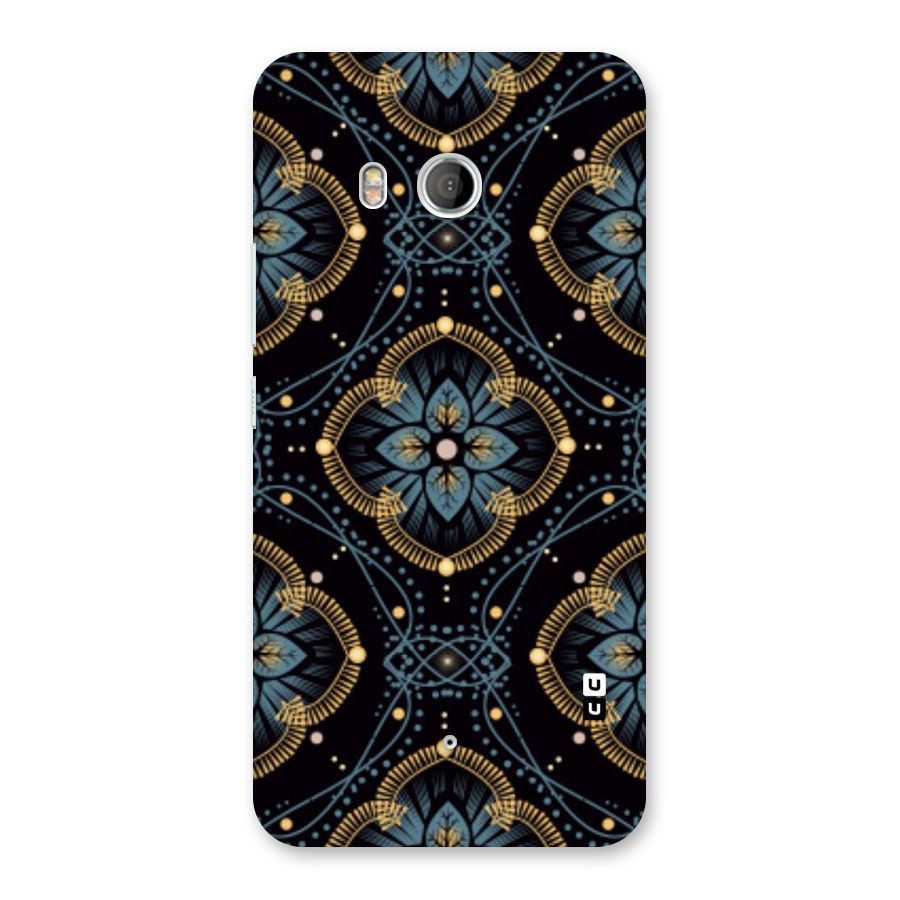 Blue With Black Flower Back Case for HTC U11