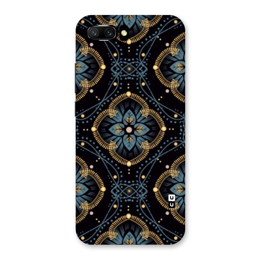 Blue With Black Flower Back Case for Honor 10