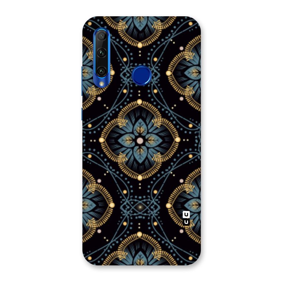 Blue With Black Flower Back Case for Honor 20i