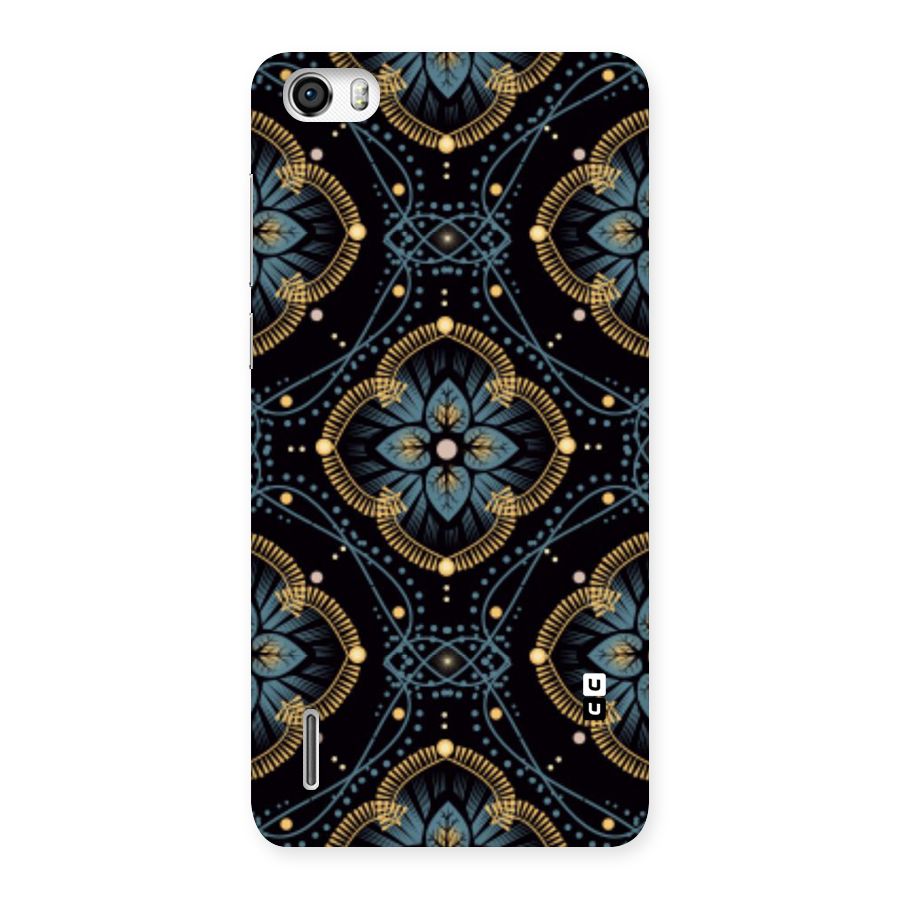 Blue With Black Flower Back Case for Honor 6