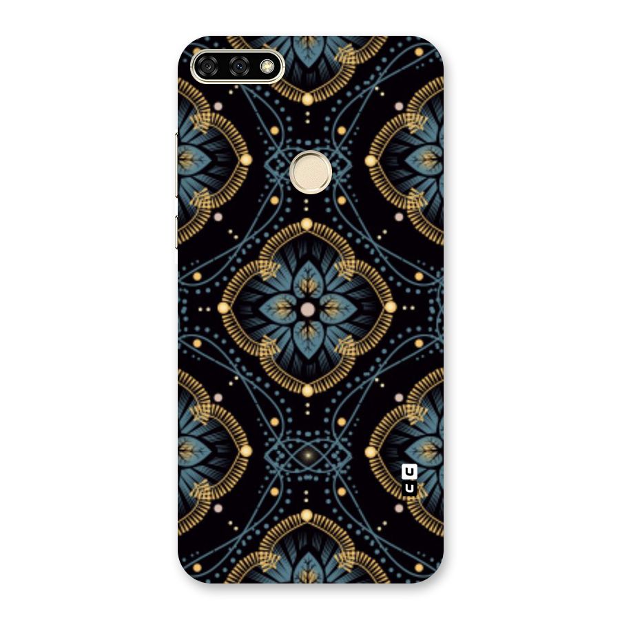 Blue With Black Flower Back Case for Honor 7A