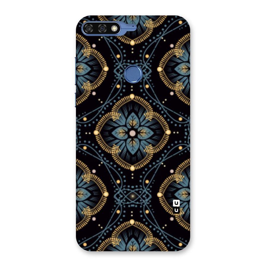 Blue With Black Flower Back Case for Honor 7C