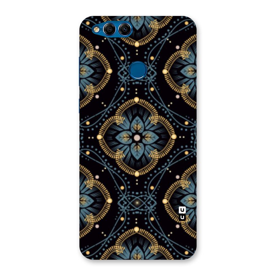 Blue With Black Flower Back Case for Honor 7X