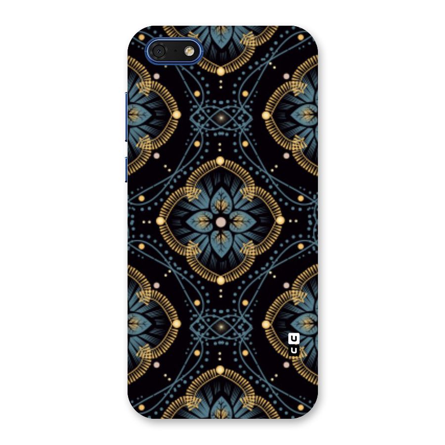 Blue With Black Flower Back Case for Honor 7s