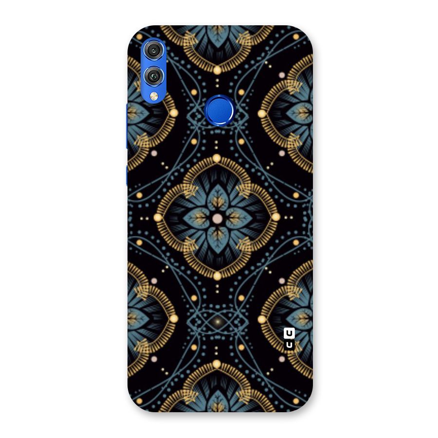 Blue With Black Flower Back Case for Honor 8X