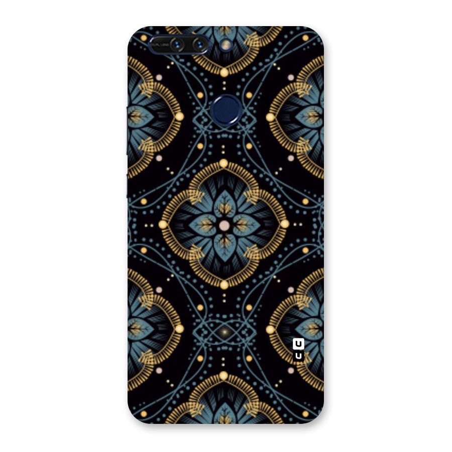 Blue With Black Flower Back Case for Honor 8 Pro