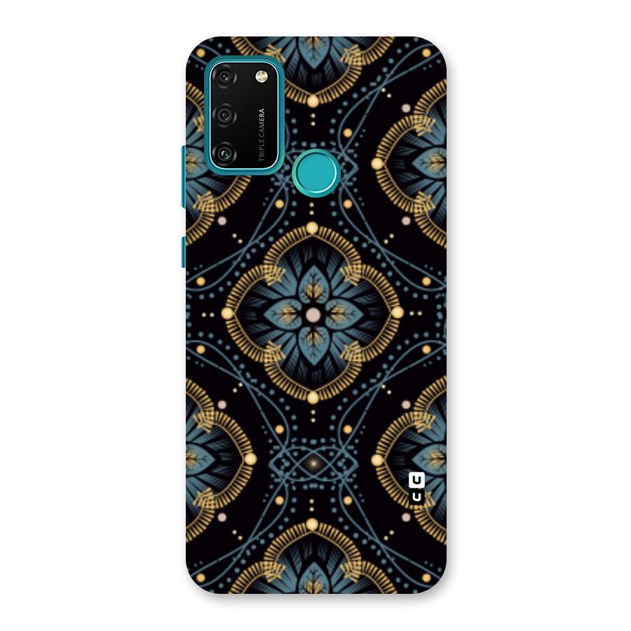 Blue With Black Flower Back Case for Honor 9A