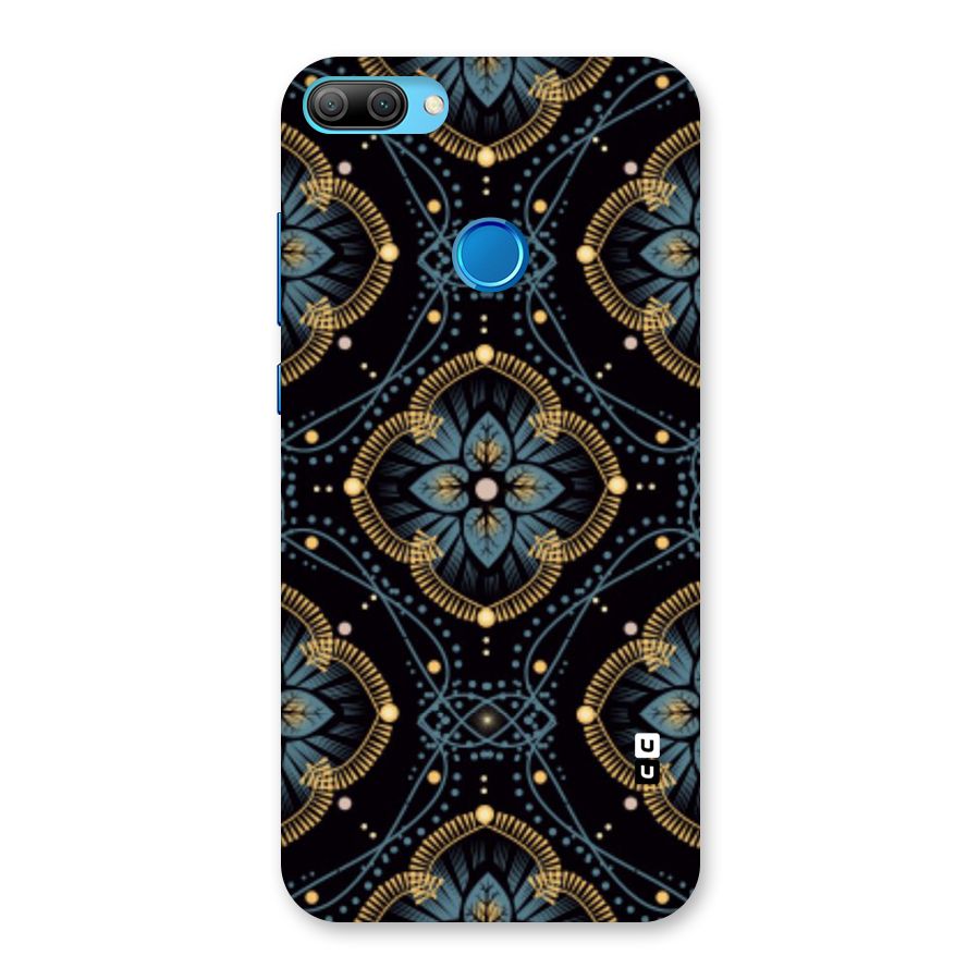Blue With Black Flower Back Case for Honor 9N