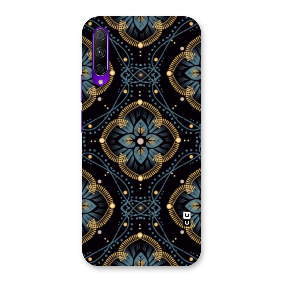 Blue With Black Flower Back Case for Honor 9X Pro