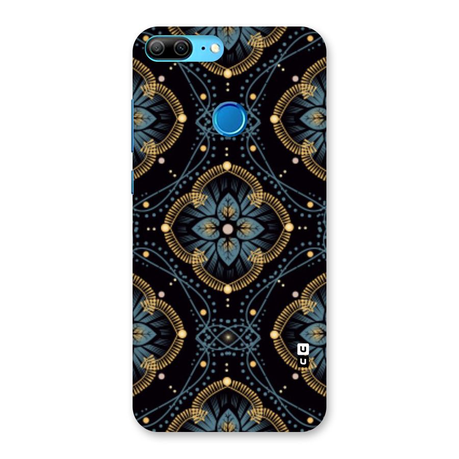 Blue With Black Flower Back Case for Honor 9 Lite