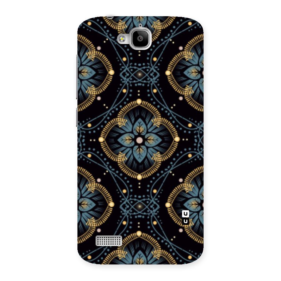 Blue With Black Flower Back Case for Honor Holly