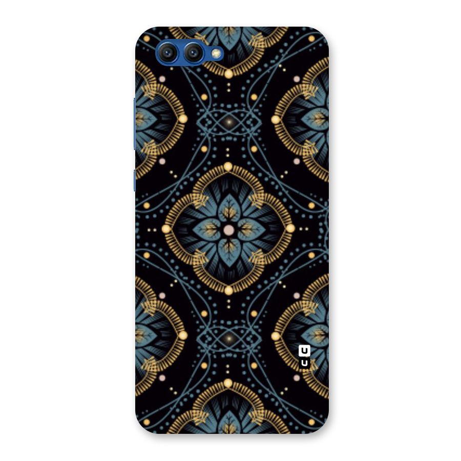 Blue With Black Flower Back Case for Honor View 10