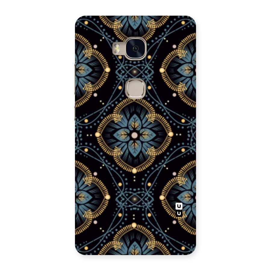 Blue With Black Flower Back Case for Huawei Honor 5X