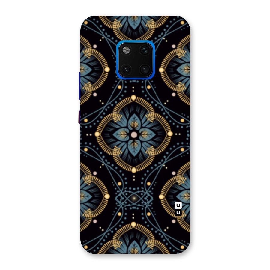 Blue With Black Flower Back Case for Huawei Mate 20 Pro