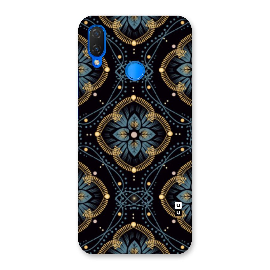 Blue With Black Flower Back Case for Huawei P Smart+