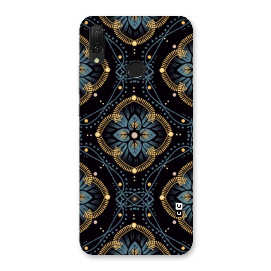 Blue With Black Flower Back Case for Huawei Y9 (2019)