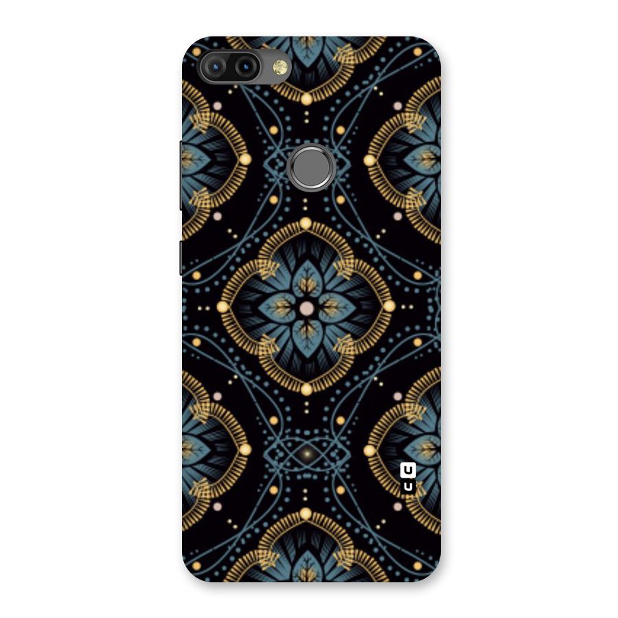 Blue With Black Flower Back Case for Infinix Hot 6 Pro