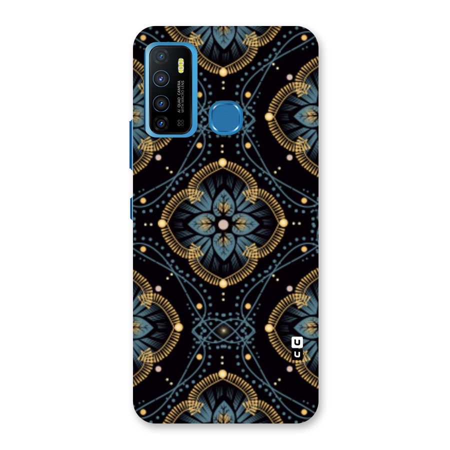 Blue With Black Flower Back Case for Infinix Hot 9