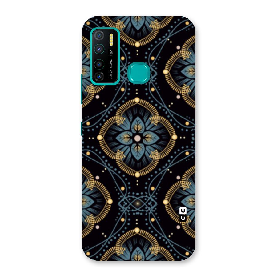 Blue With Black Flower Back Case for Infinix Hot 9 Pro