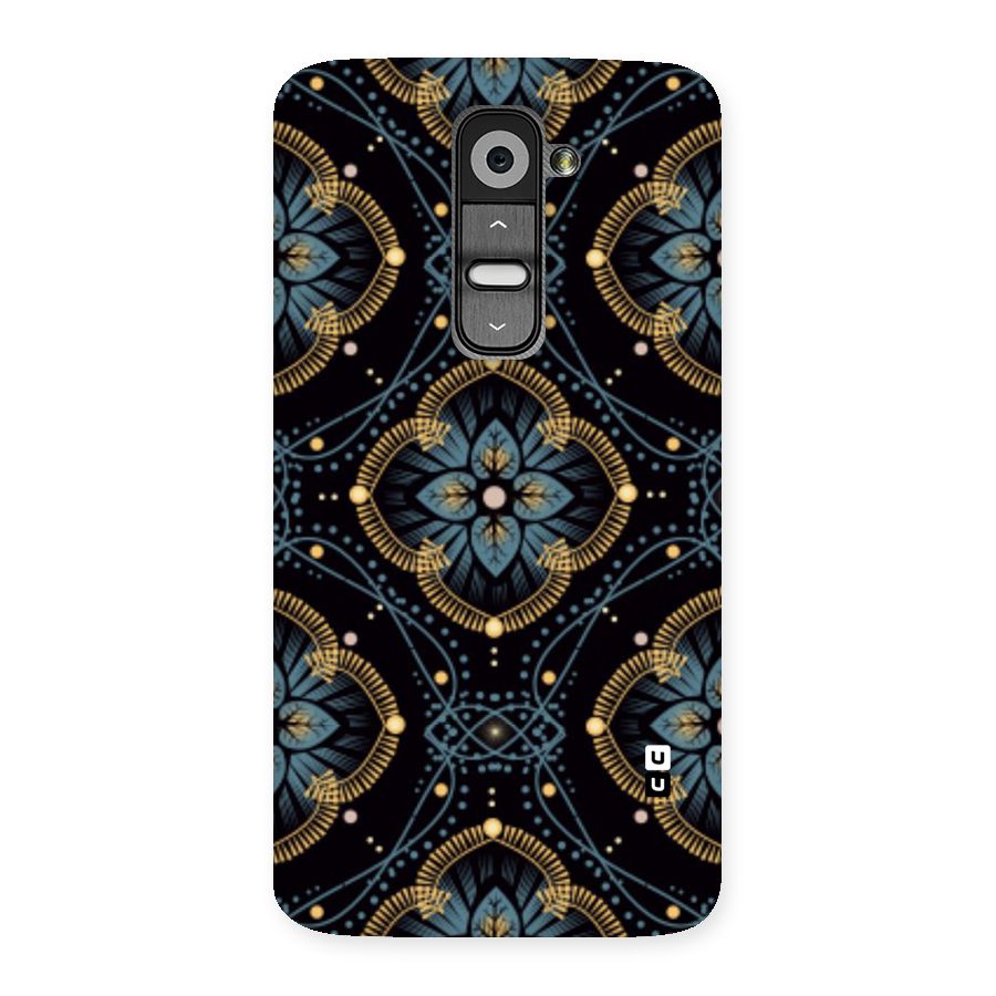 Blue With Black Flower Back Case for LG G2