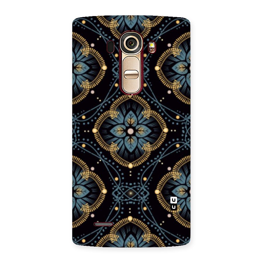 Blue With Black Flower Back Case for LG G4