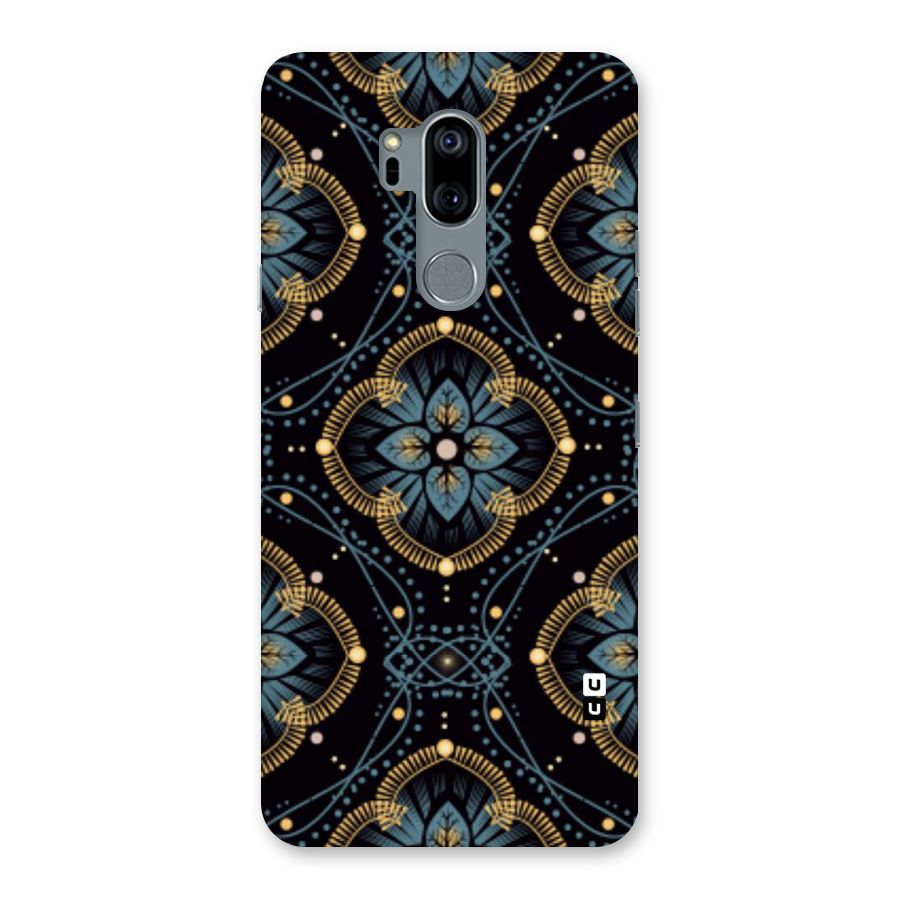 Blue With Black Flower Back Case for LG G7