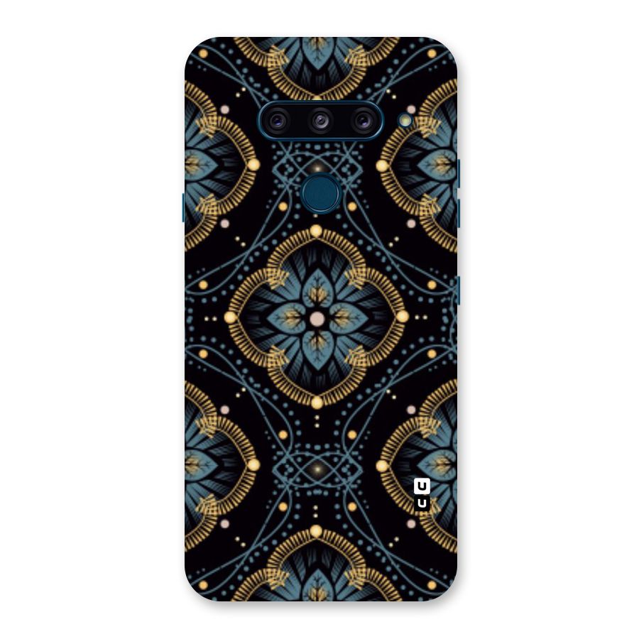 Blue With Black Flower Back Case for LG  V40 ThinQ